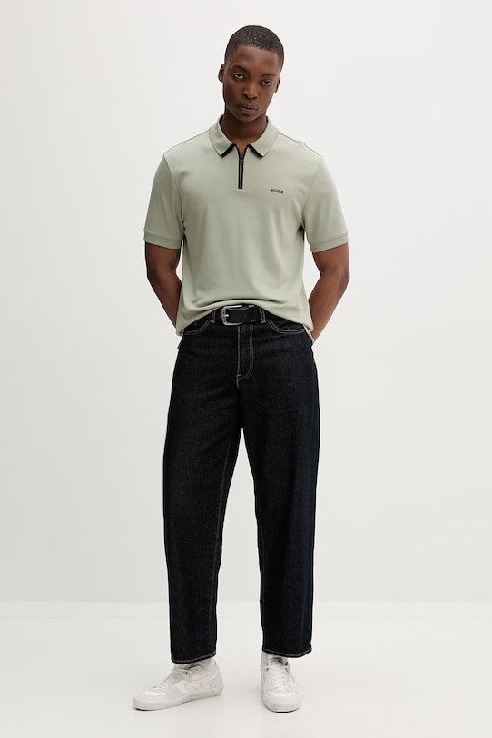 HUGO polo tričko pánske bavlnené Dalomino 50511721 zelená SS26