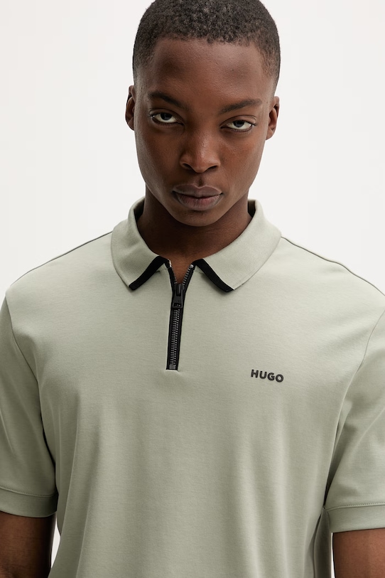 HUGO polo tričko pánske bavlnené Dalomino zelená 50511721