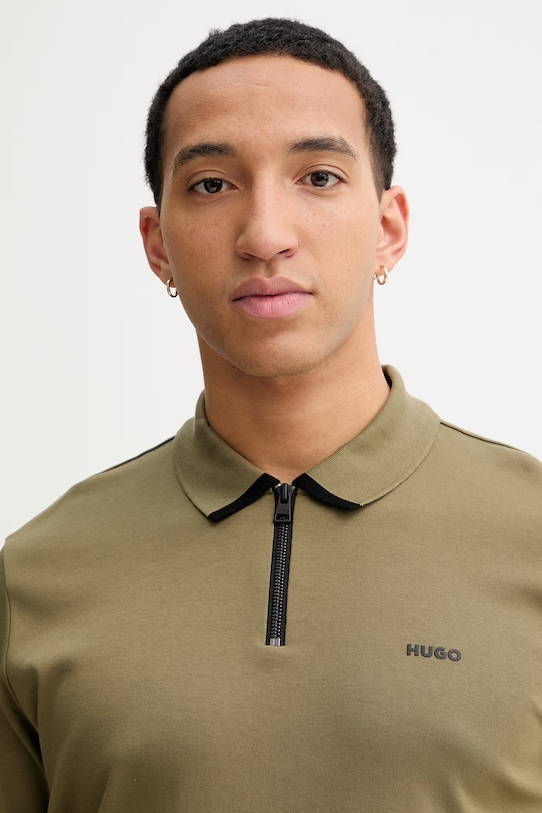 HUGO polo bawełniane zielony 50511721