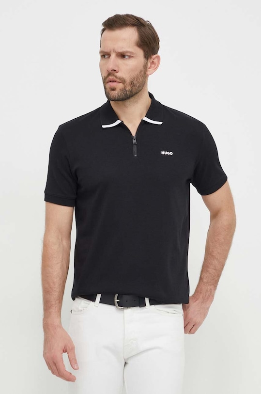 Odzież HUGO polo bawełniane 50511721 czarny