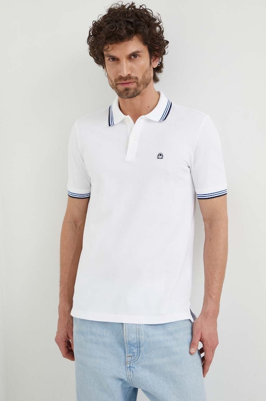 United Colors of Benetton tricou polo regular alb 3WG9J3181