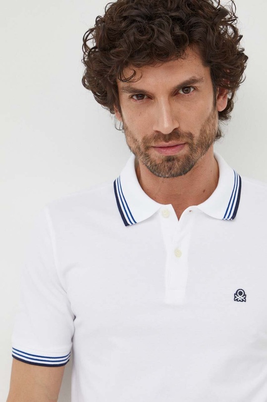 United Colors of Benetton tricou polo alb 3WG9J3181