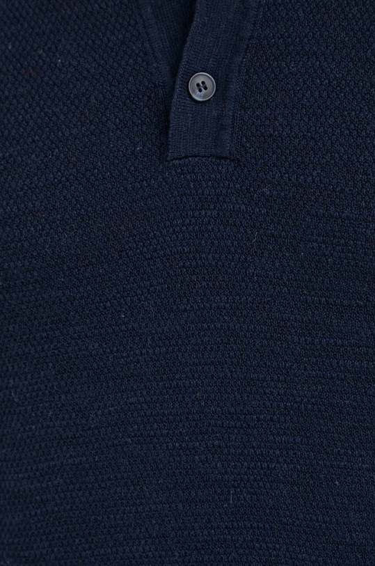 United Colors of Benetton polo z domieszką lnu 105GU300Z granatowy