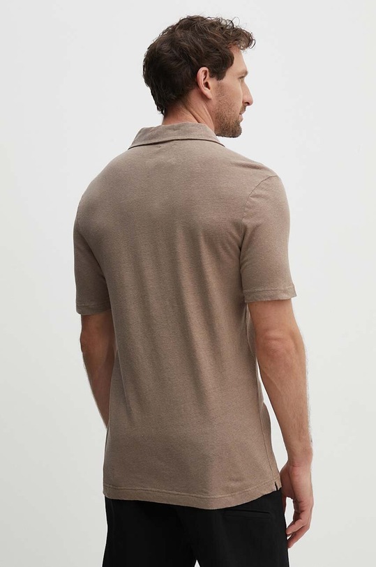 Льняне поло United Colors of Benetton 39IVU300Y коричневий SS24