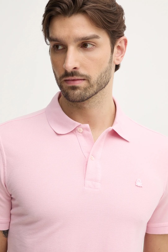 Бавовняне поло United Colors of Benetton рожевий 3089J3179