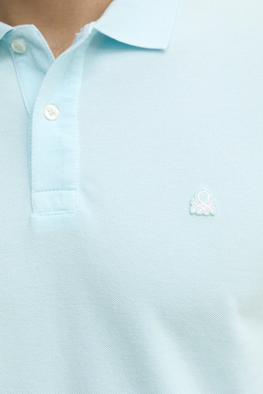 Βαμβακερό μπλουζάκι πόλο United Colors of Benetton 3089J3179 μπλε