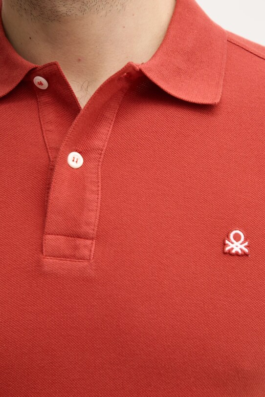 United Colors of Benetton polo bawełniane 3089J3179 pomarańczowy