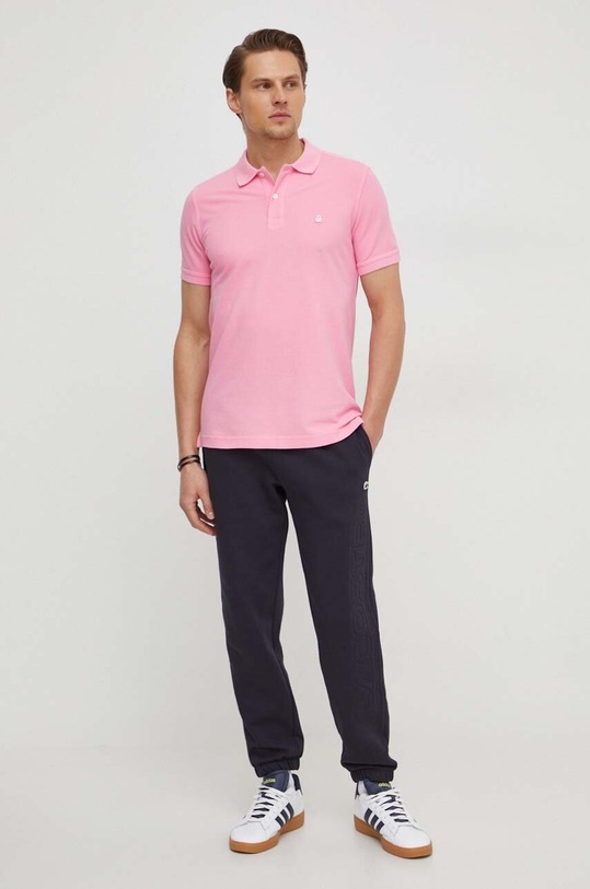 United Colors of Benetton polo bawełniane 3089J3179 różowy AA00