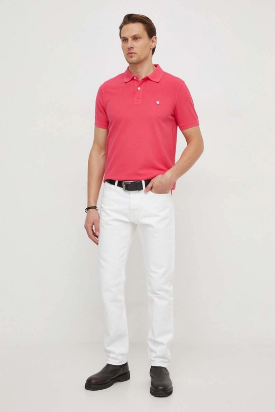 United Colors of Benetton polo bawełniane 3089J3179 różowy AA00