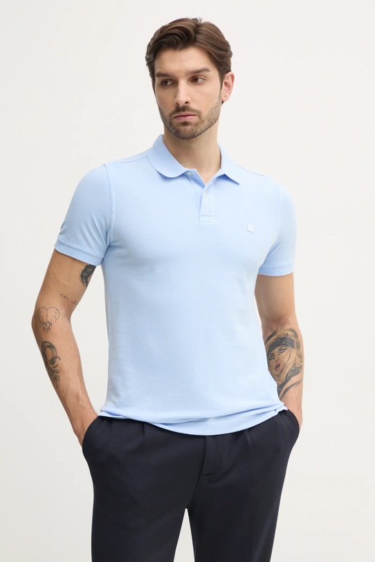 Bombažen polo United Colors of Benetton modra 3089J3179