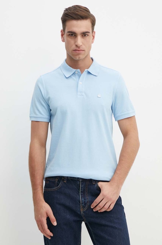 United Colors of Benetton polo bawełniane niebieski 3089J3179