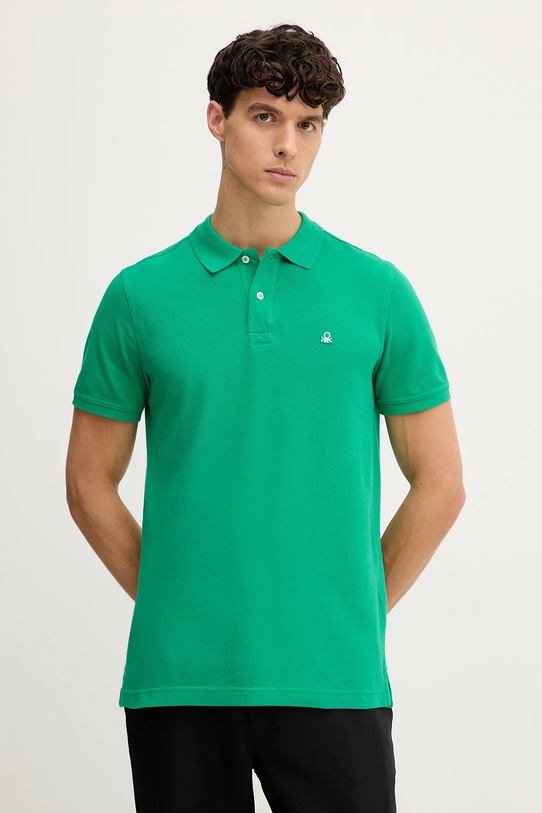 United Colors of Benetton polo de bumbac regular verde 3089J3179