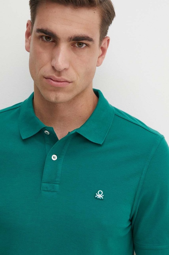 Odzież United Colors of Benetton polo bawełniane 3089J3179 zielony