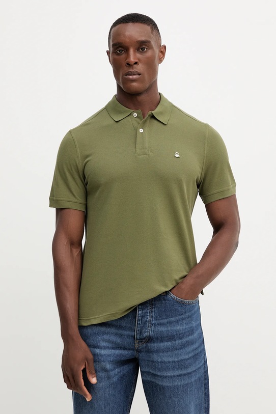 United Colors of Benetton polo in cotone semplice verde 3089J3179