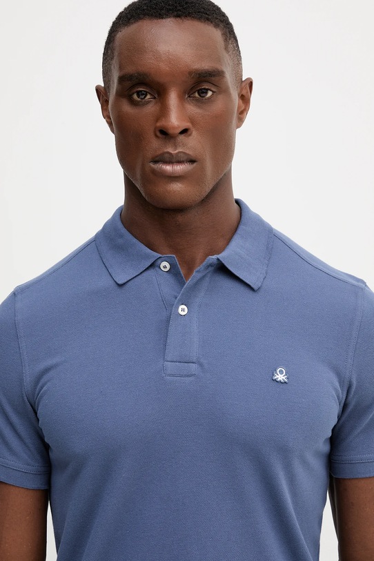Одяг Бавовняне поло United Colors of Benetton 3089J3179 блакитний