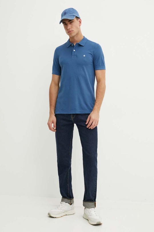 United Colors of Benetton polo bawełniane 3089J3179 niebieski AA00