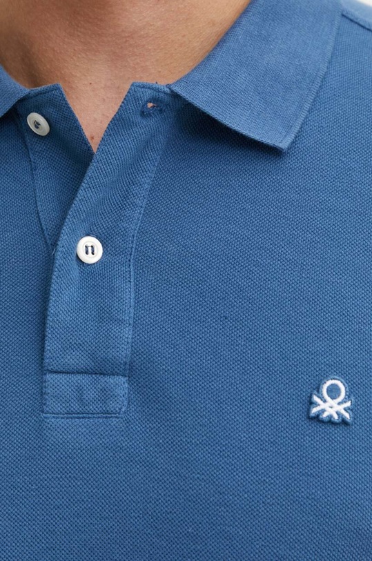 United Colors of Benetton polo bawełniane 3089J3179 niebieski