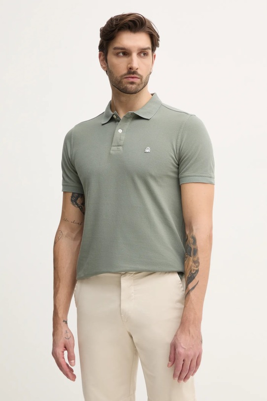 United Colors of Benetton polo bawełniane bawełna zielony 3089J3179