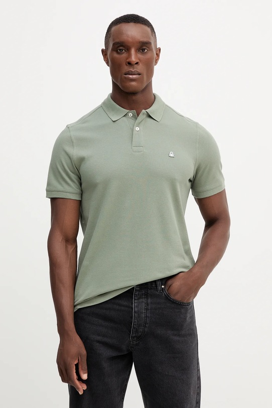 Бавовняне поло United Colors of Benetton бавовна зелений 3089J3179