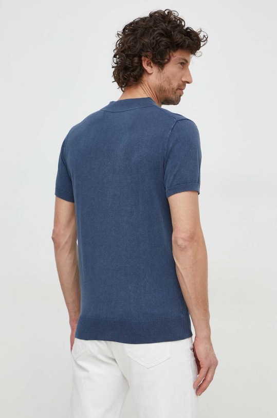 Odzież Guess polo z domieszką jedwabiu CREE M4GR07.Z3DN1 granatowy