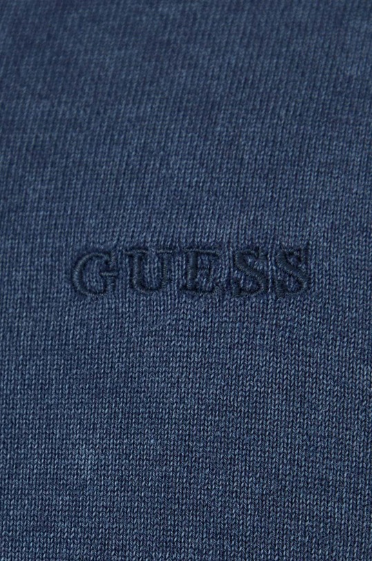 Guess polo z domieszką jedwabiu CREE granatowy M4GR07.Z3DN1