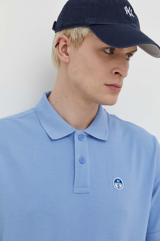 North Sails polo in cotone semplice blu 692451