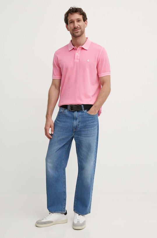 United Colors of Benetton polo bawełniane 3089U301K różowy SS24