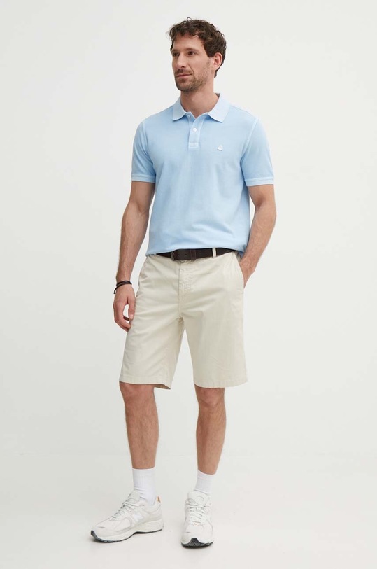 United Colors of Benetton polo bawełniane 3089U301K niebieski SS24