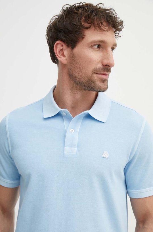 United Colors of Benetton polo bawełniane niebieski 3089U301K