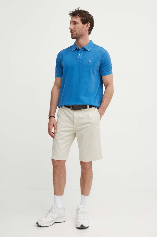 United Colors of Benetton polo bawełniane 3089U301K niebieski SS24