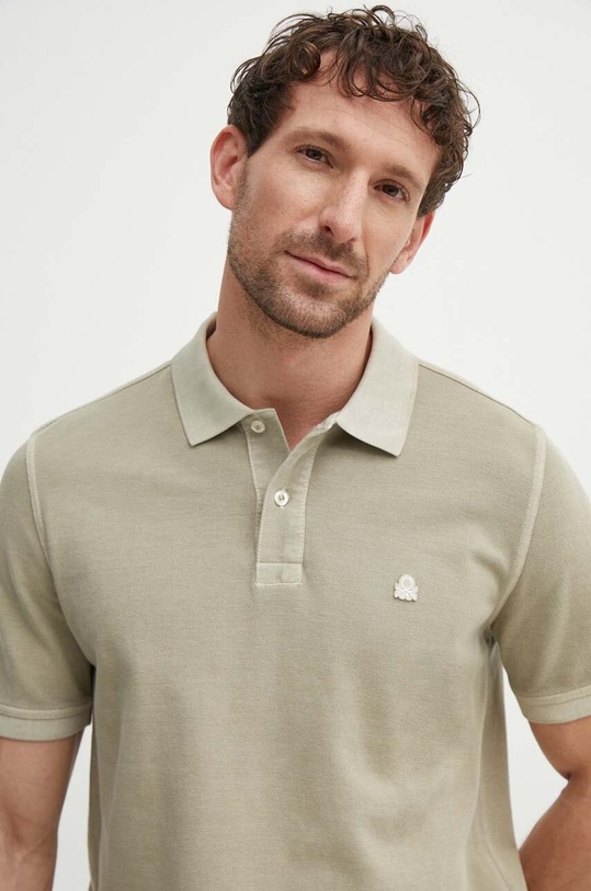 United Colors of Benetton polo bawełniane zielony 3089U301K