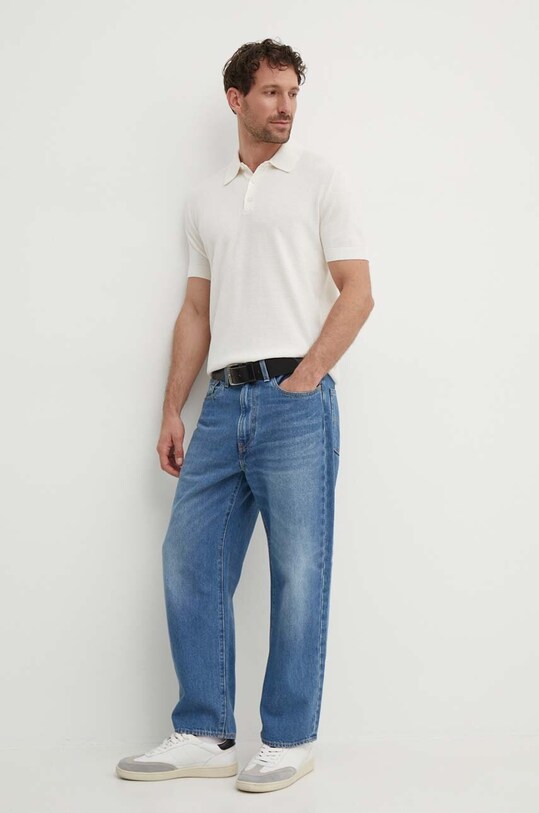 Хлопковое поло United Colors of Benetton 1194U3013 бежевый SS24