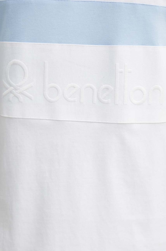 Βαμβακερό μπλουζάκι πόλο United Colors of Benetton 3MCYU301U λευκό