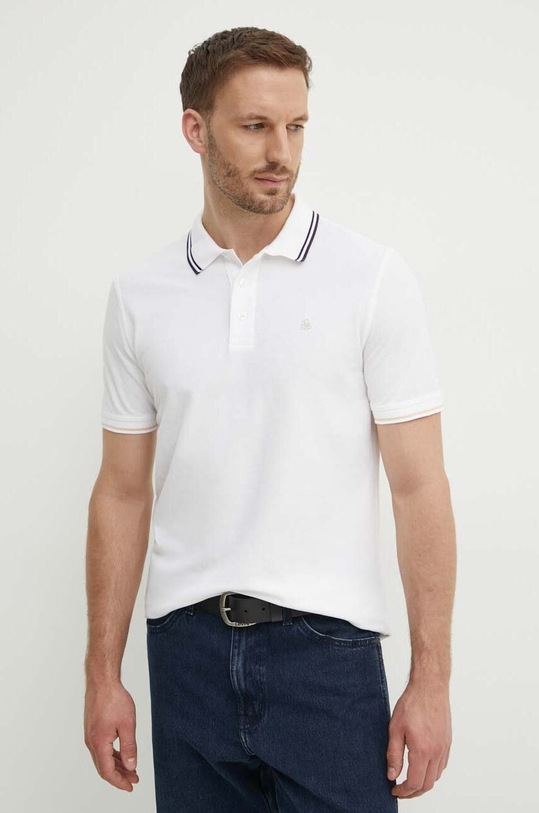 United Colors of Benetton polo bawełniane bawełna biały 3089U301S
