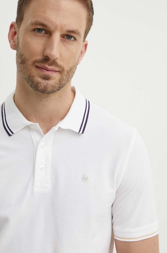 United Colors of Benetton polo bawełniane biały 3089U301S