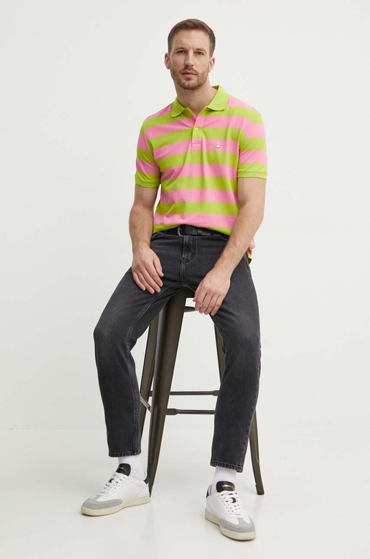 United Colors of Benetton polo bawełniane 3JFPU301T zielony SS24