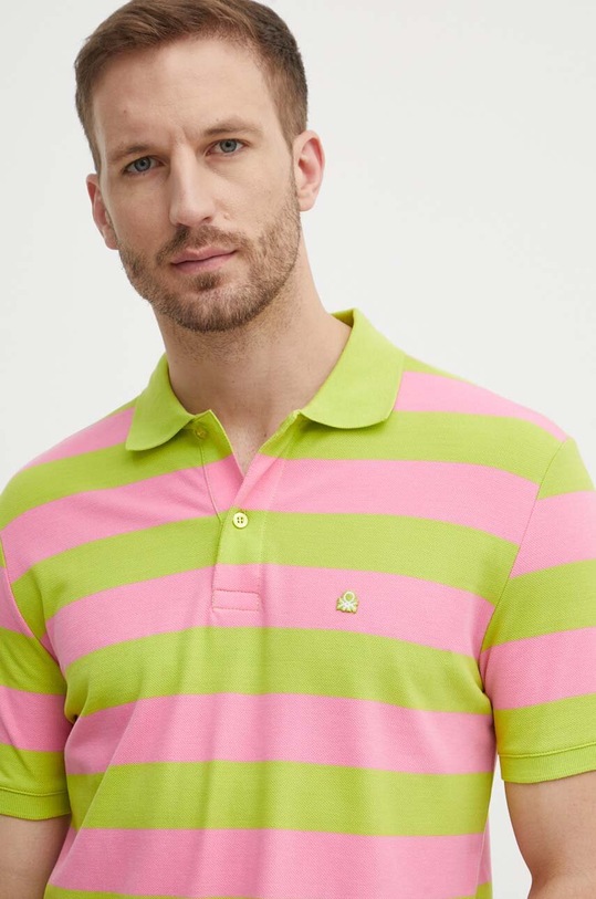 United Colors of Benetton polo bawełniane zielony 3JFPU301T