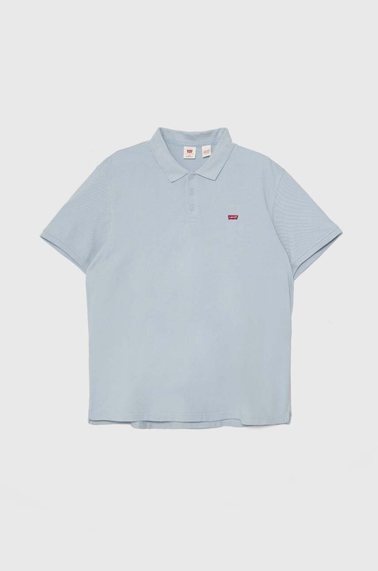 Bavlněné polo tričko Levi's hladký modrá 35883