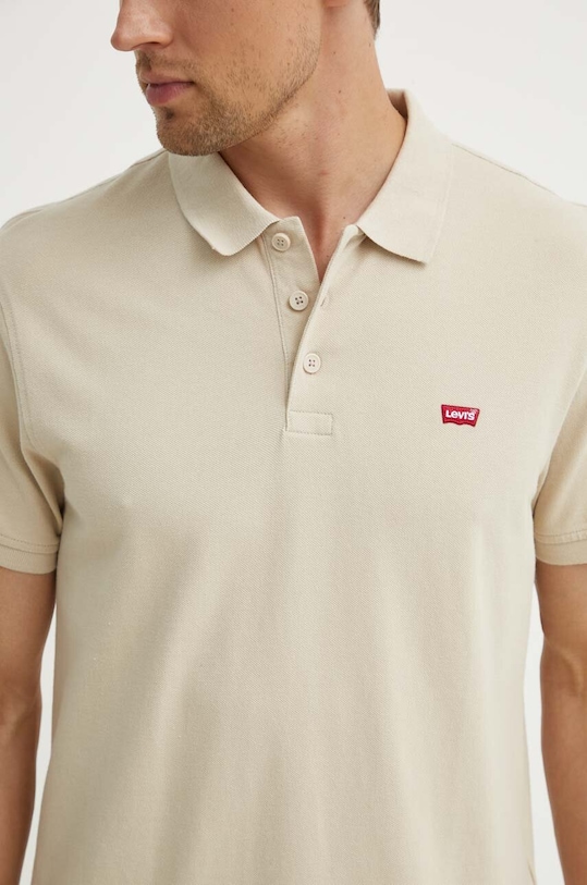 Bavlněné polo tričko Levi's béžová 35883
