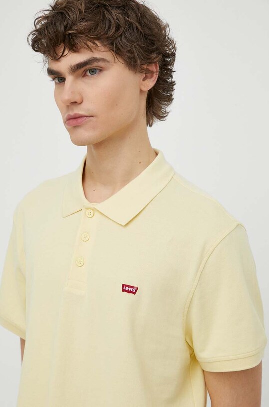 Levi's polo bawełniane żółty 35883
