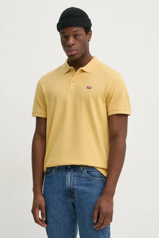 Pamučna polo majica Levi's zlatna 35883