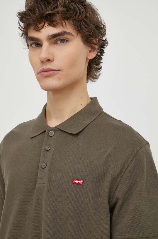 Levi's polo bawełniane 35883 zielony SS25