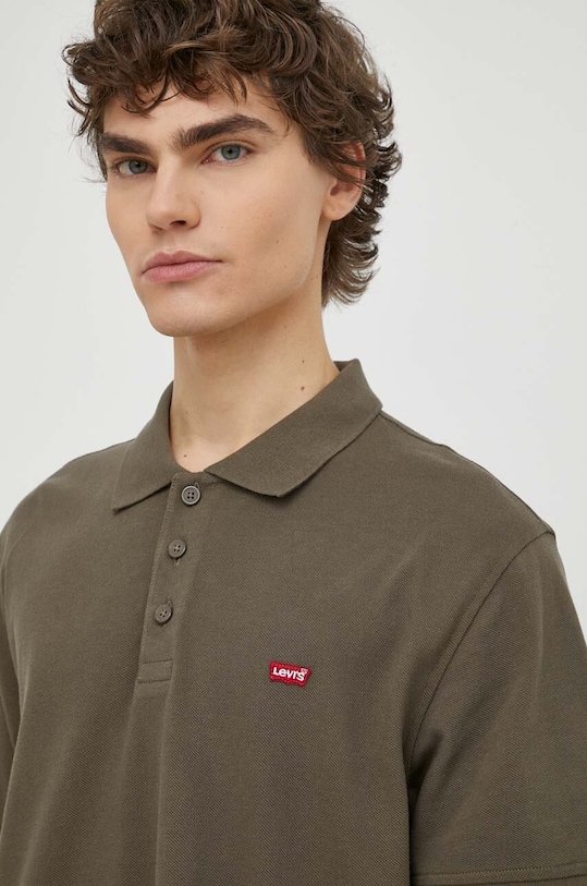 Bavlněné polo tričko Levi's 35883 zelená SS25