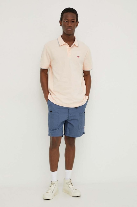 Levi's polo bawełniane 35883 pomarańczowy SS25