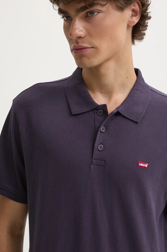 Levi's polo bawełniane fioletowy 35883