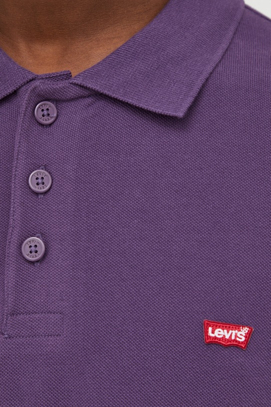 Levi's polo bawełniane 35883 fioletowy