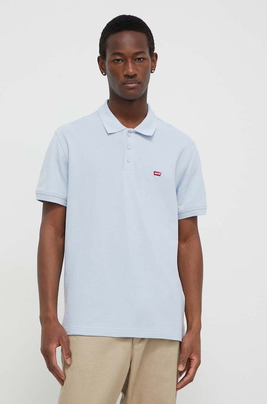 Levi's polo bawełniane bawełna niebieski 35883