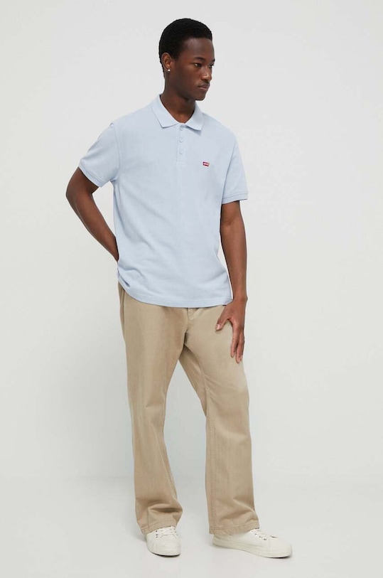 Levi's polo bawełniane 35883 niebieski SS25