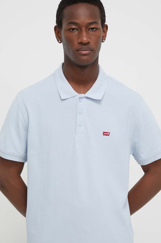 Levi's polo bawełniane niebieski 35883