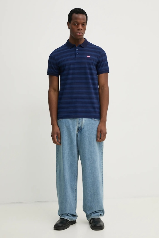 Levi's polo bawełniane 35883 granatowy SS25